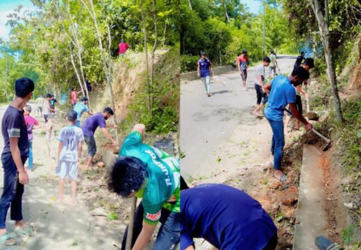 বড়লেখায় স্বেচ্ছাশ্রমে কাঠালতলী-মাধবকুণ্ড সড়কের পাশের ঝোপঝাড় পরিষ্কার করলো তরুণরা