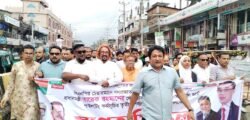 প্রধানমন্ত্রী তারেক রহমানকে স্বাগত জানিয়ে বড়লেখায় বিএনপির মিছিল
